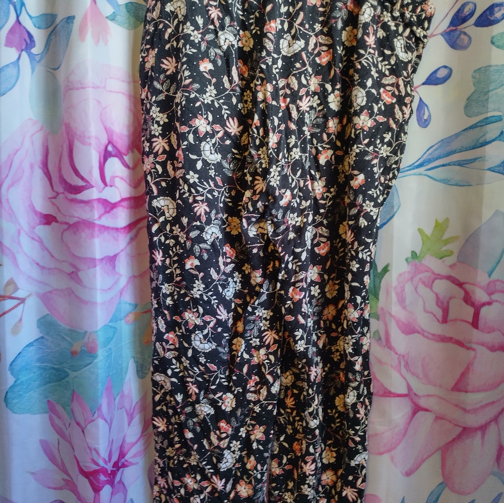Floral Belted Ankle Length Pants